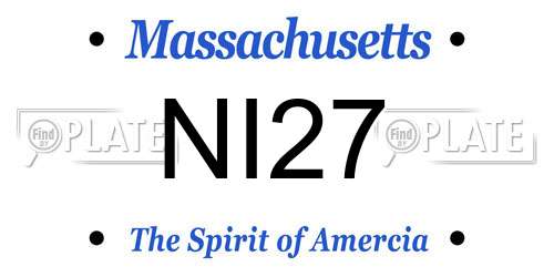 NI27 Massachusetts License Plate