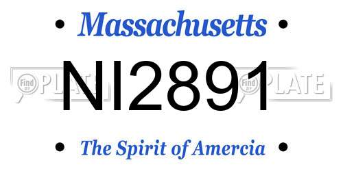 NI2891 Massachusetts License Plate