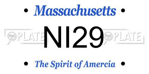 NI29 Massachusetts License Plate