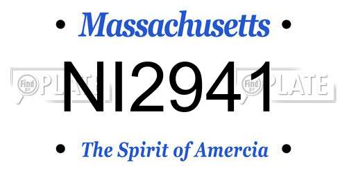 NI2941 Massachusetts License Plate
