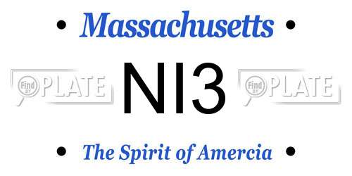 NI3 Massachusetts License Plate
