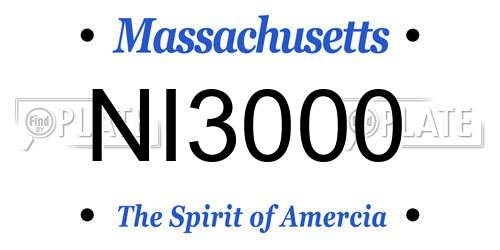 NI3000 Massachusetts License Plate