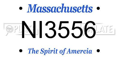 NI3556 Massachusetts License Plate