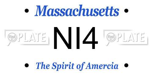 NI4 Massachusetts License Plate