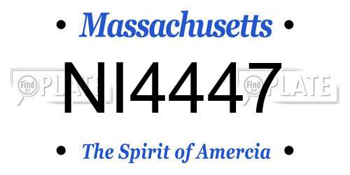 NI4447 Massachusetts License Plate