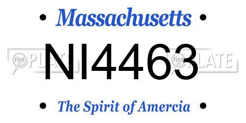 NI4463 Massachusetts License Plate