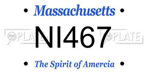 NI467 Massachusetts License Plate