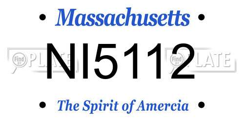 NI5112 Massachusetts License Plate