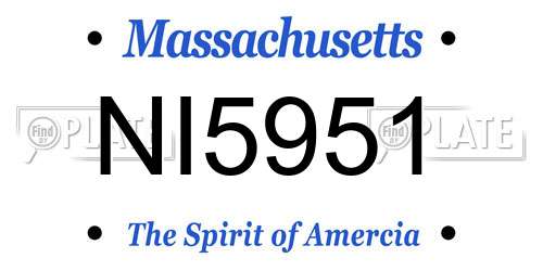 NI5951 Massachusetts License Plate