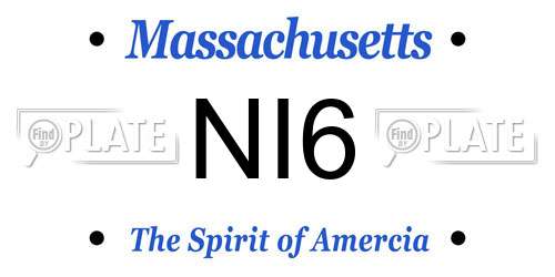 NI6 Massachusetts License Plate