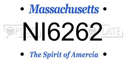 NI6262 Massachusetts License Plate