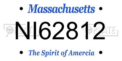 NI62812 Massachusetts License Plate