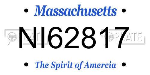 NI62817 Massachusetts License Plate