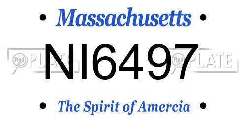NI6497 Massachusetts License Plate