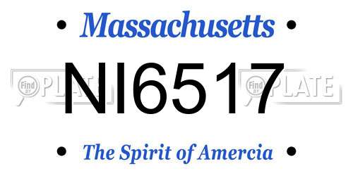 NI6517 Massachusetts License Plate