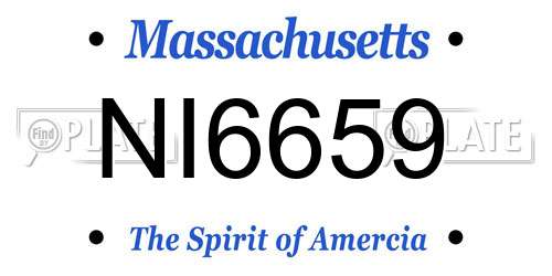 NI6659 Massachusetts License Plate