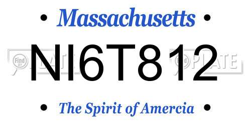 NI6T812 Massachusetts License Plate