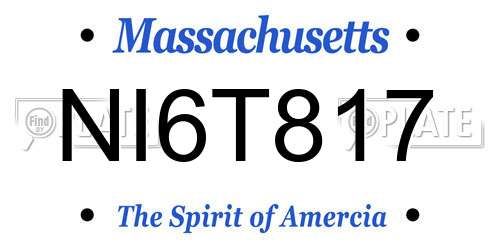 NI6T817 Massachusetts License Plate