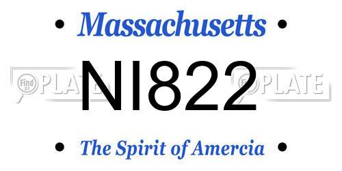 NI822 Massachusetts License Plate