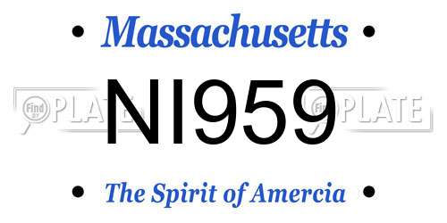 NI959 Massachusetts License Plate
