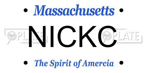 NICKC Massachusetts License Plate