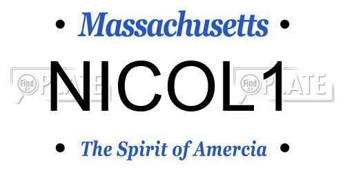 NICOL1 Massachusetts License Plate