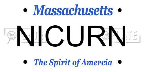 NICURN Massachusetts License Plate