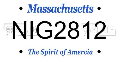NIG2812 Massachusetts License Plate