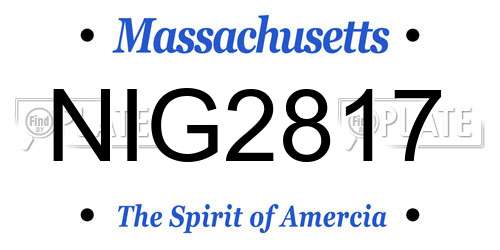 NIG2817 Massachusetts License Plate
