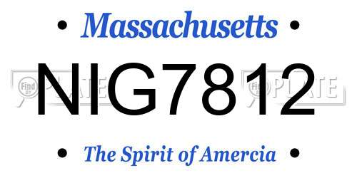 NIG7812 Massachusetts License Plate