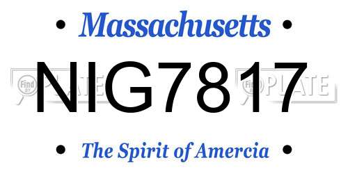 NIG7817 Massachusetts License Plate