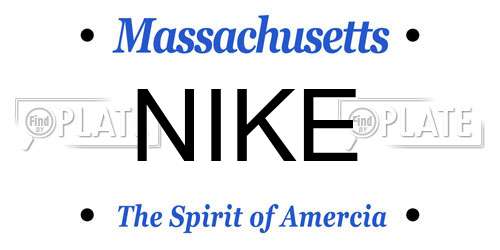 NIKE Massachusetts License Plate