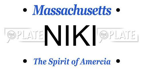 NIKI Massachusetts License Plate