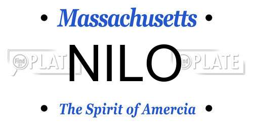 NILO Massachusetts License Plate