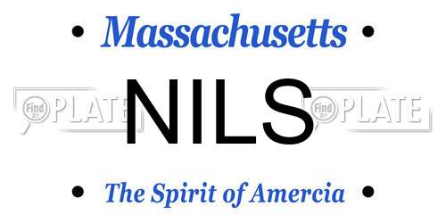 NILS Massachusetts License Plate