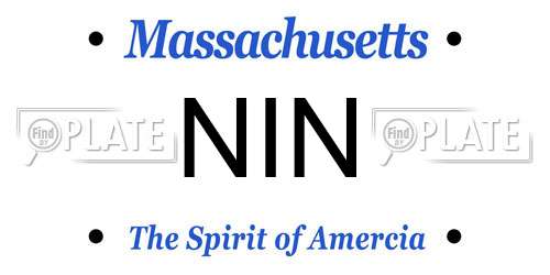 NIN Massachusetts License Plate