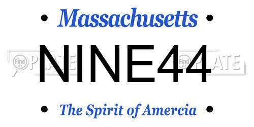 NINE44 Massachusetts License Plate