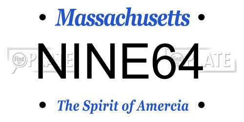 NINE64 Massachusetts License Plate