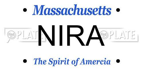 NIRA Massachusetts License Plate