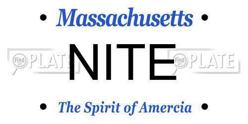 NITE Massachusetts License Plate