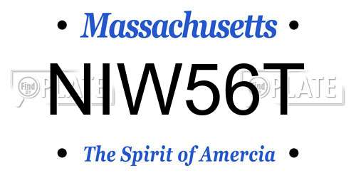 NIW56T Massachusetts License Plate