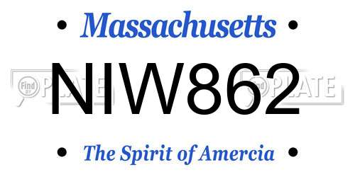 NIW862 Massachusetts License Plate