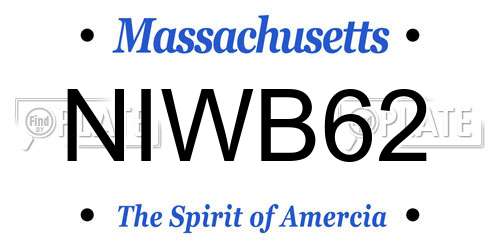 NIWB62 Massachusetts License Plate