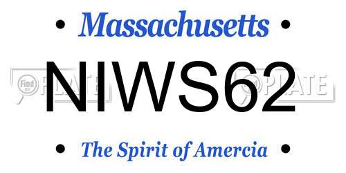 NIWS62 Massachusetts License Plate