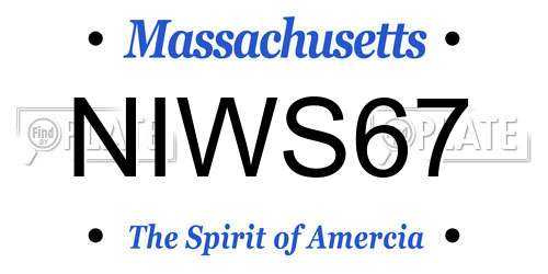 NIWS67 Massachusetts License Plate