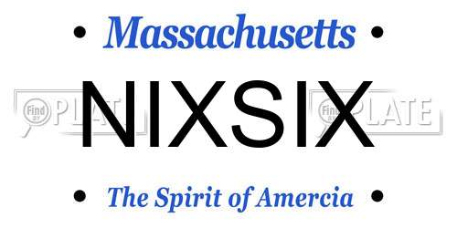 NIXSIX Massachusetts License Plate