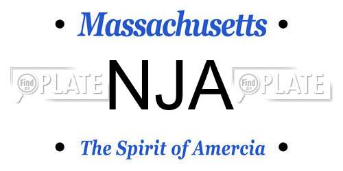 NJA Massachusetts License Plate