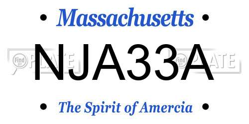 NJA33A Massachusetts License Plate