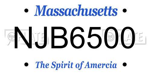 NJB6500 Massachusetts License Plate