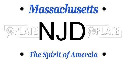 NJD Massachusetts License Plate